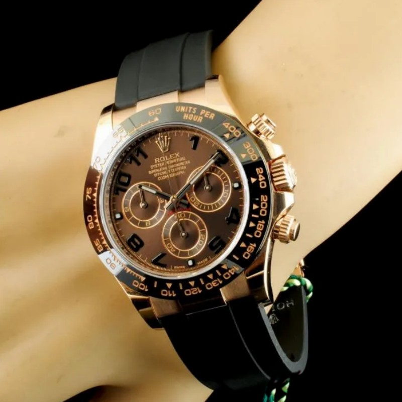 Rose Gold Racing Chronograph Chocolate Dial 40mm Mens