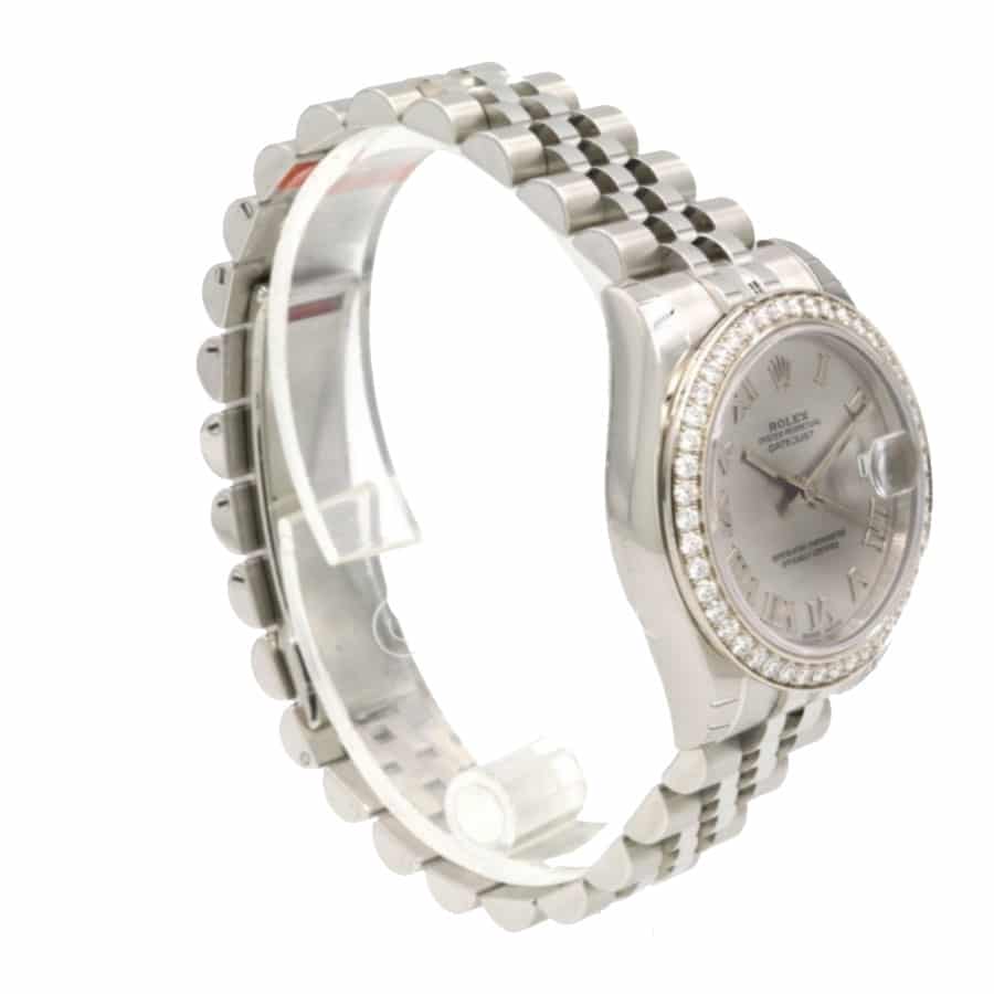 Grey Diamond Dial Platinum 28mm Lady