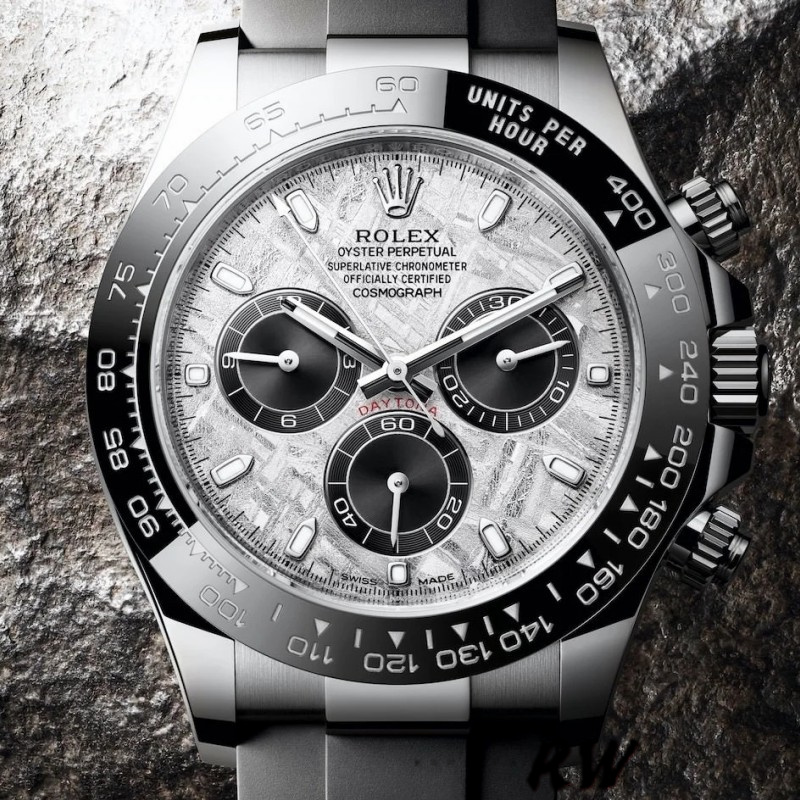 Meteorite and Black Dial Chronograph 40mm Mens