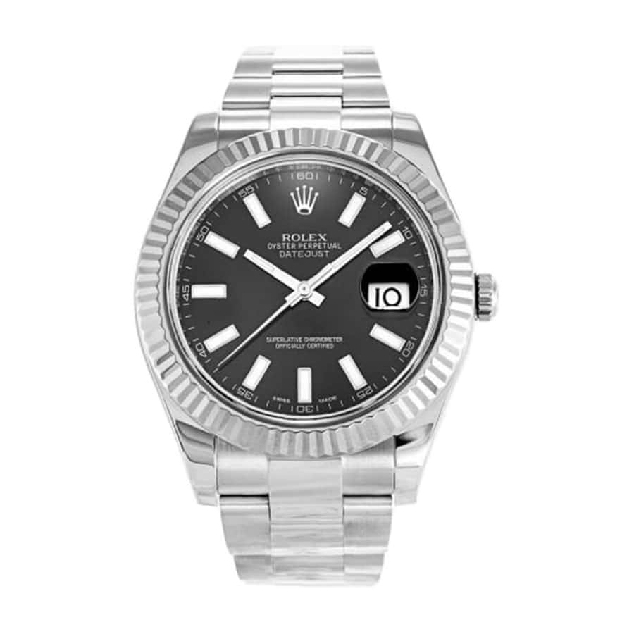 Black Dial Stainless Steel 41mm Men