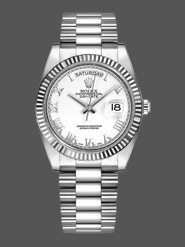 White Gold White Roman Numeral Date