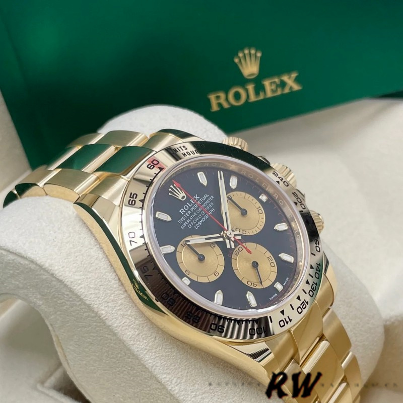 Yellow Gold Black Paul Newman Dial Chronograph 40mm Mens