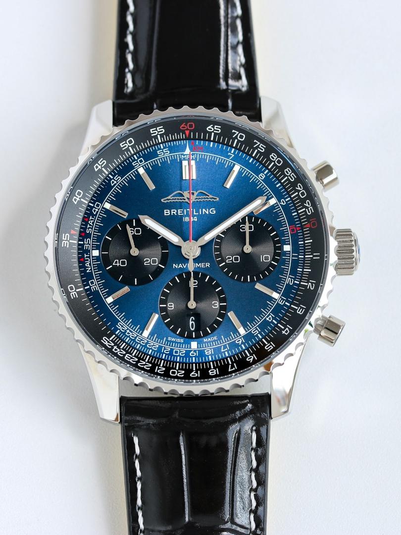 Deep Royal Blue Dial Black Sub‑Dial Racing Chronograph Automatic Watch