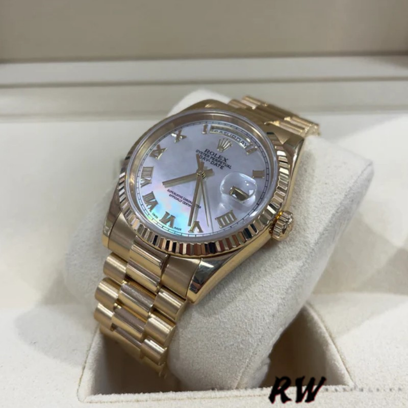 White Mother of Pearl Roman Dial Date