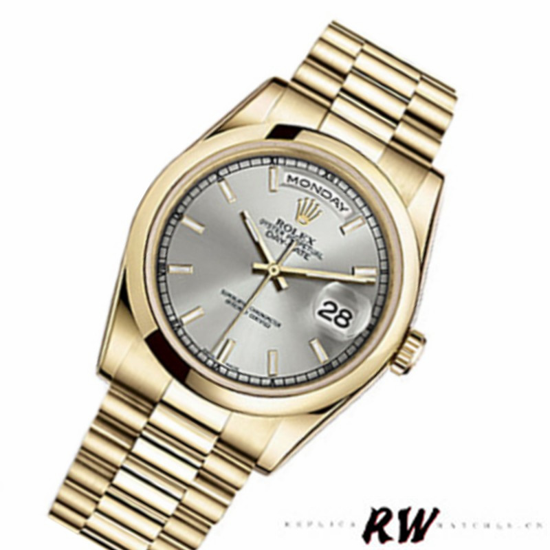 Silver Dial Domed Bezel Yellow Gold Date 36mm Unisex