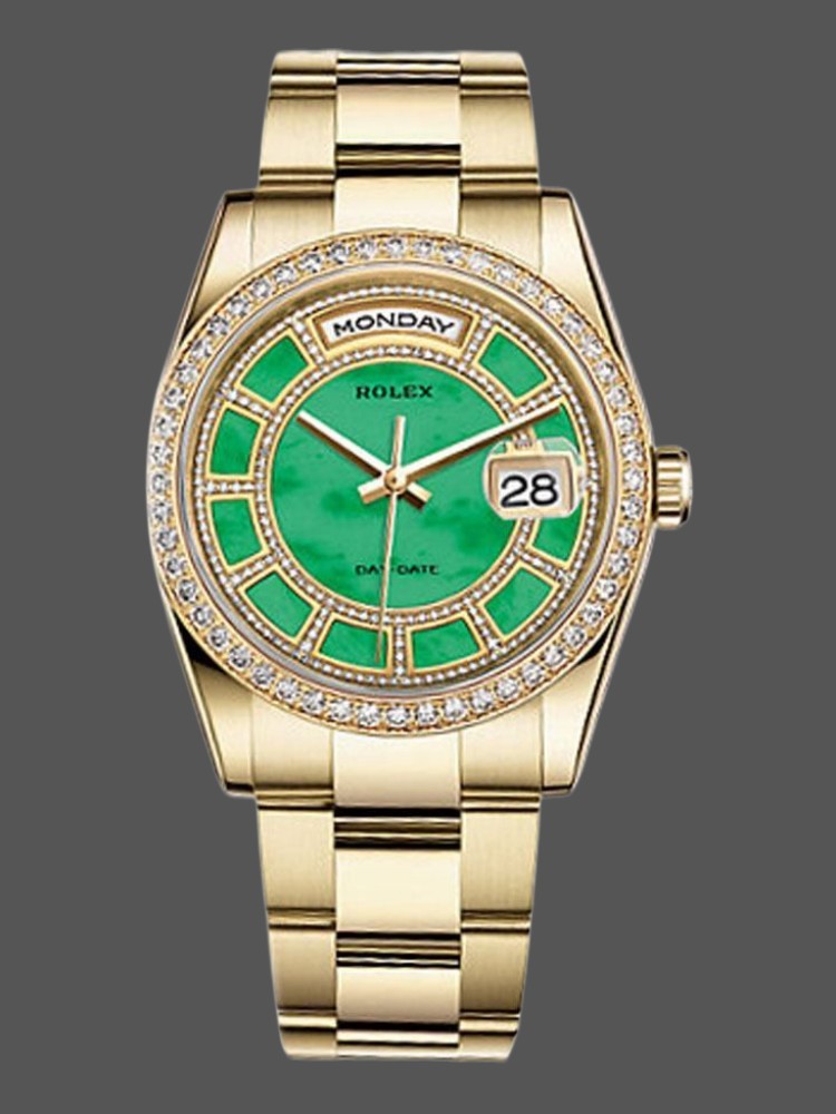 Green Dial Yellow Gold Date