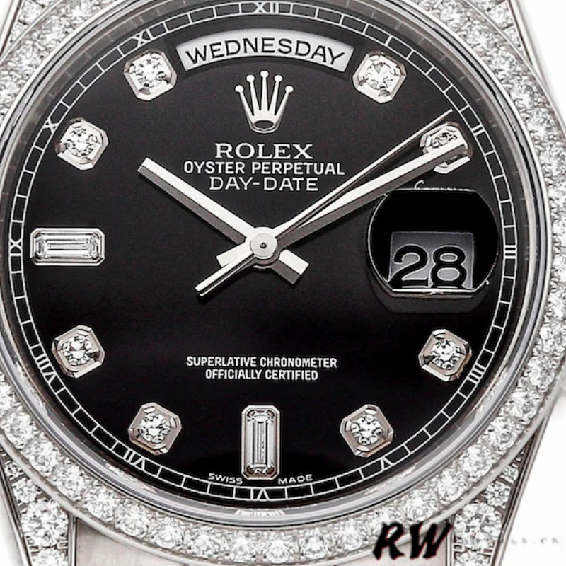 White Gold Black Diamond Dial