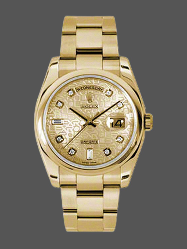 Champagne Dial Yellow Gold Date 36mm Unisex