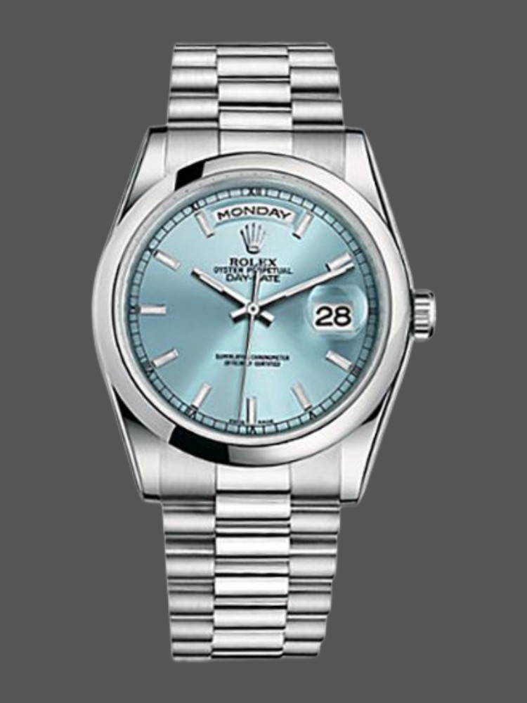 Ice Blue Dial Polished Bezel Date