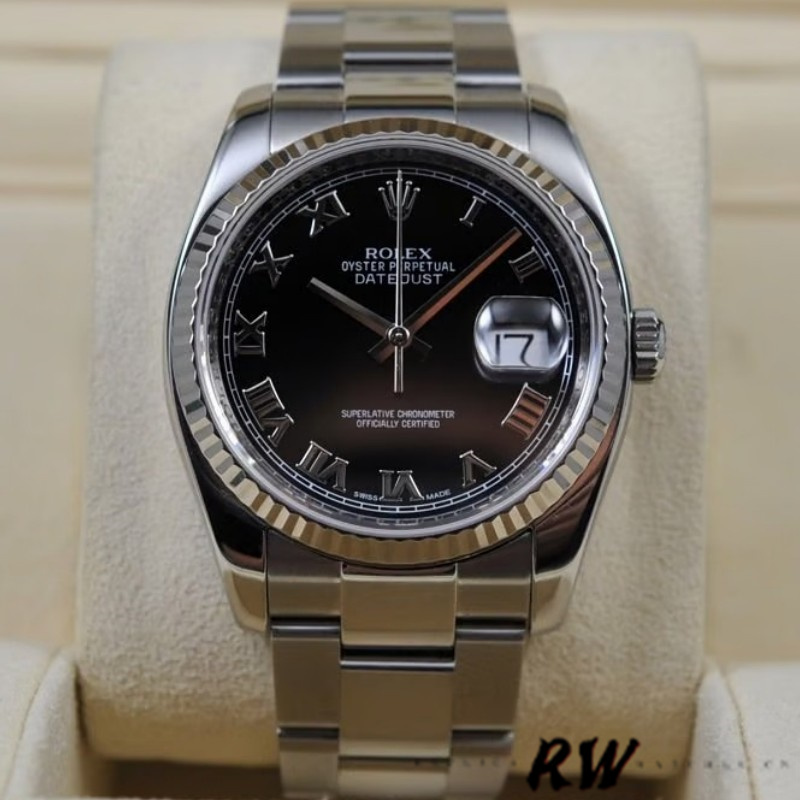 Roman Numeral Black Dial Date