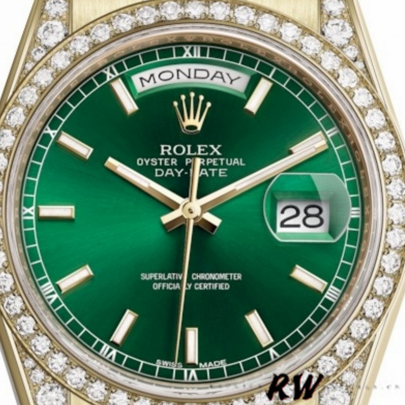 Yellow Gold Green Index Dial