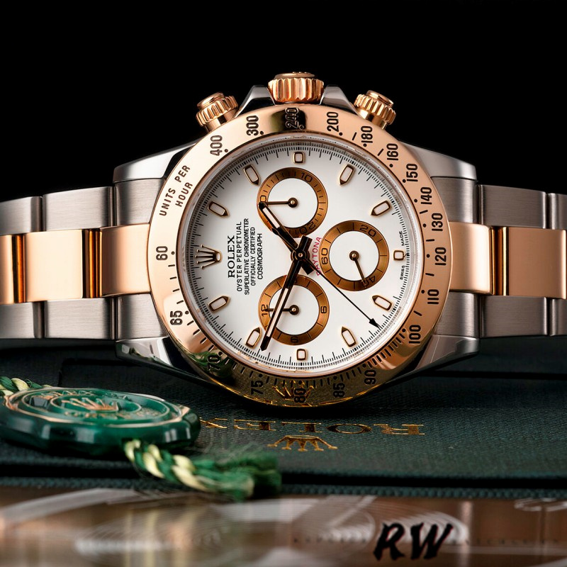 White Dial Two Tone Chronograph 40mm Mens