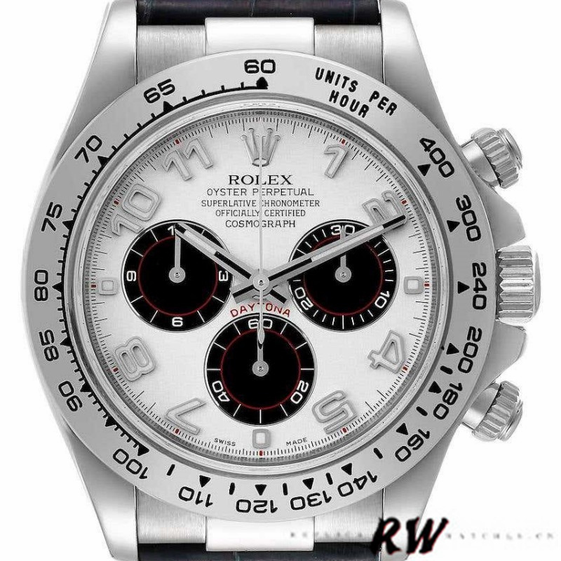 Panda Dial Blue Leather Strap Chronograph 40mm Mens