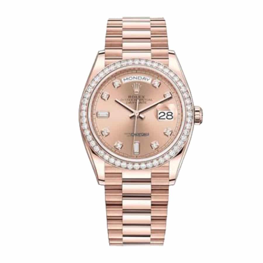 Pink Diamond Dial Yellow Gold 28mm Lady