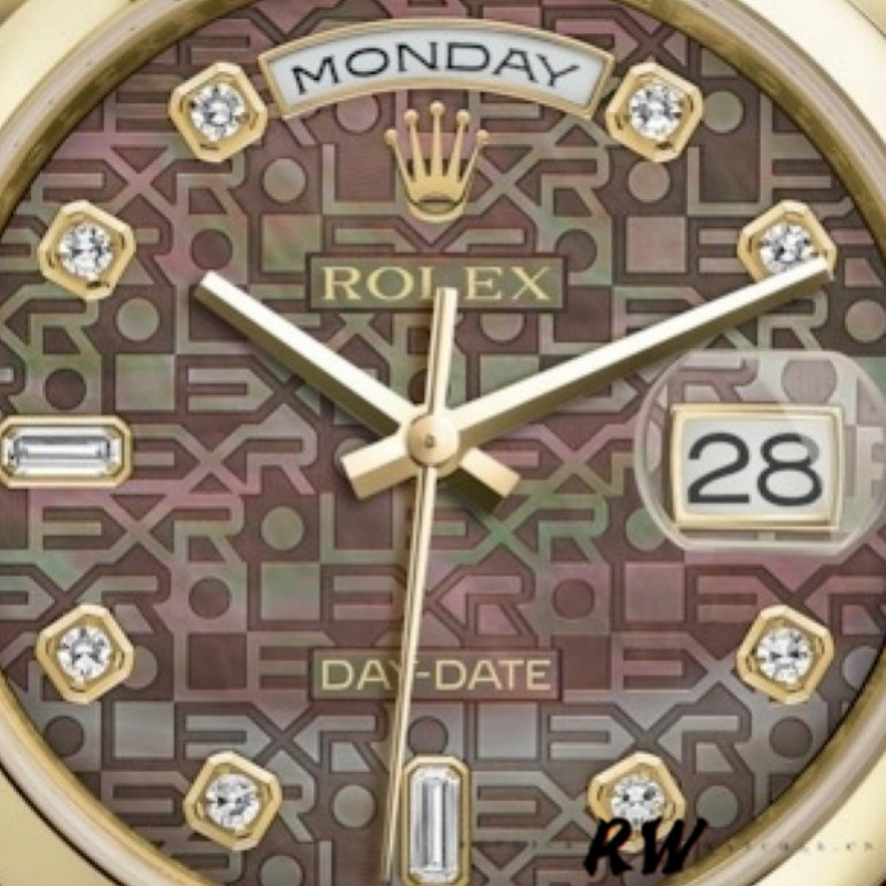 Black Mother of Pearl Diamond Dial Yellow Gold Date 36mm Unisex