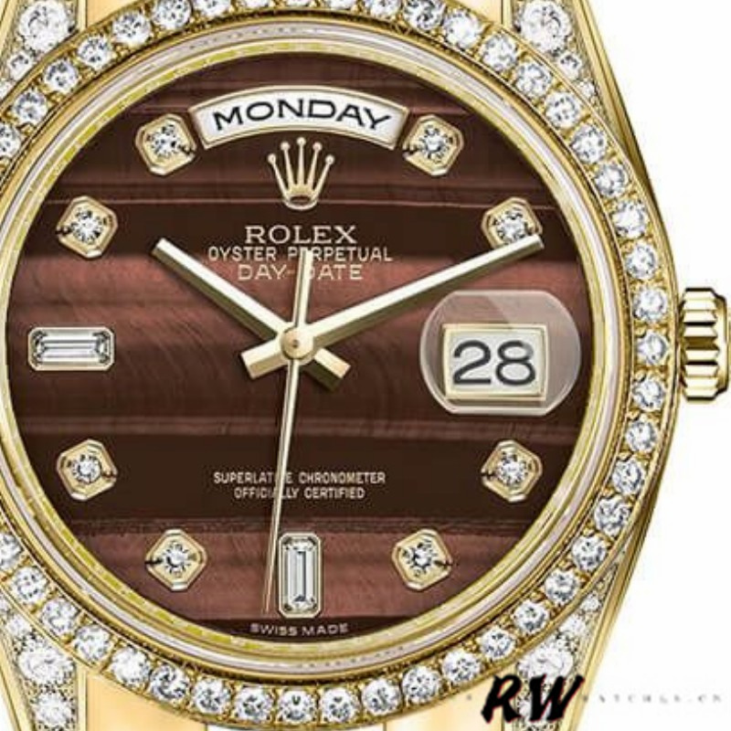 Bull's Eye Brown Dial Yellow Gold Date