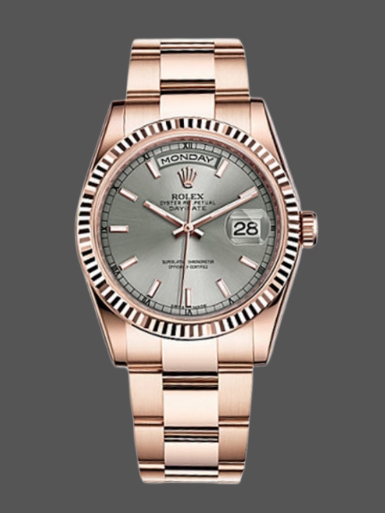 Rhodium Grey Dial Date 36mm Unisex