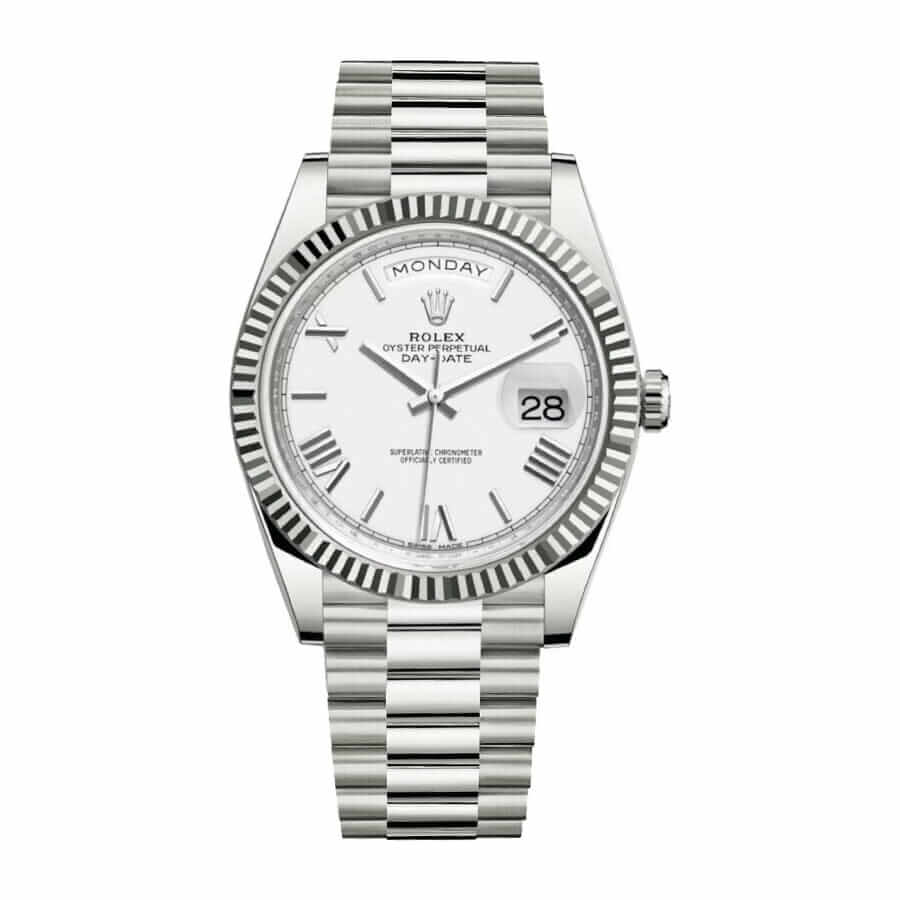 White Roman Dial White Gold 40mm Men