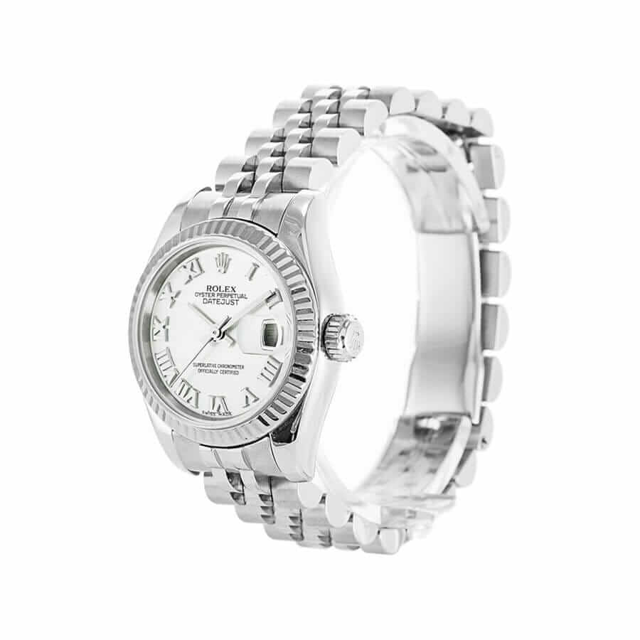 White Roman Dial Stainless Steel 28mm Lady
