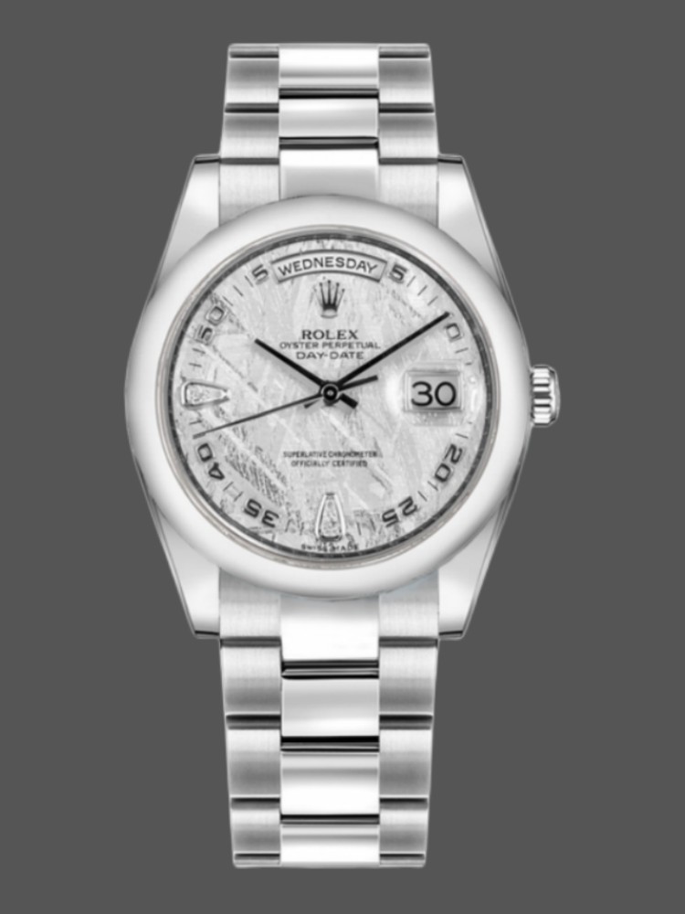 Meteorite Grey Dial White Gold Date 36mm Unisex