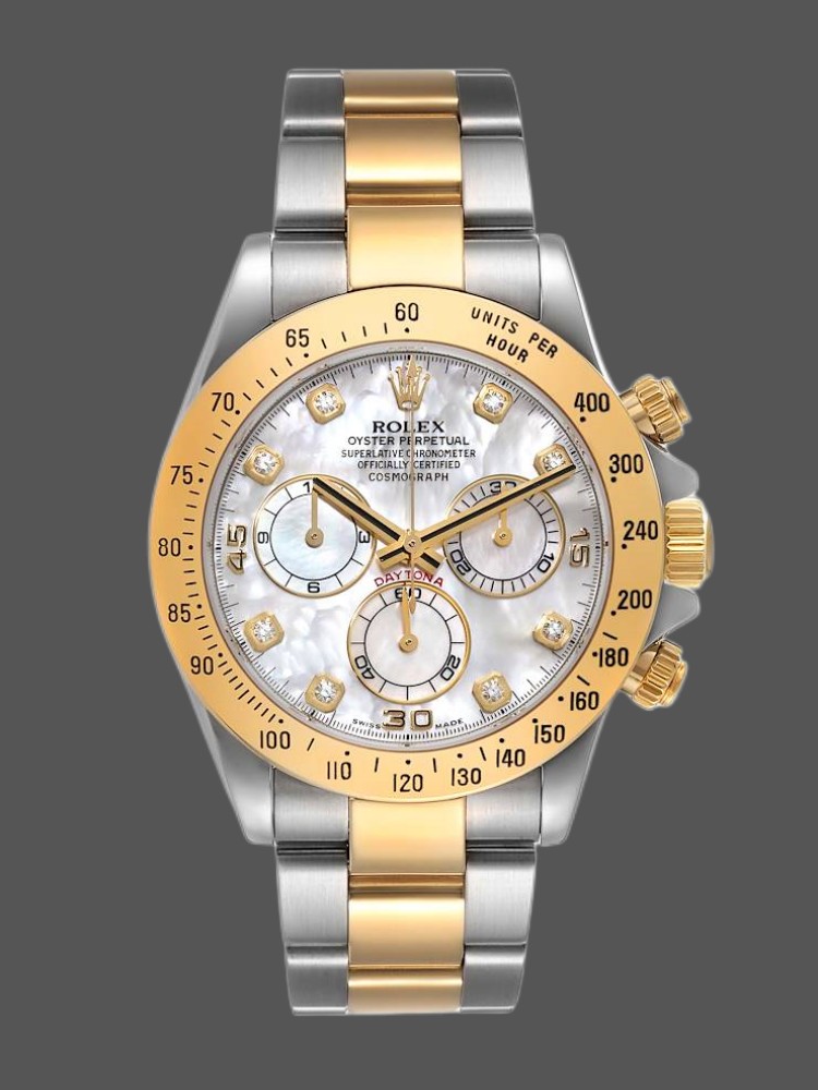 Diamond Mother of Pearl Dial Two Tone Chronograph 40mm Mens