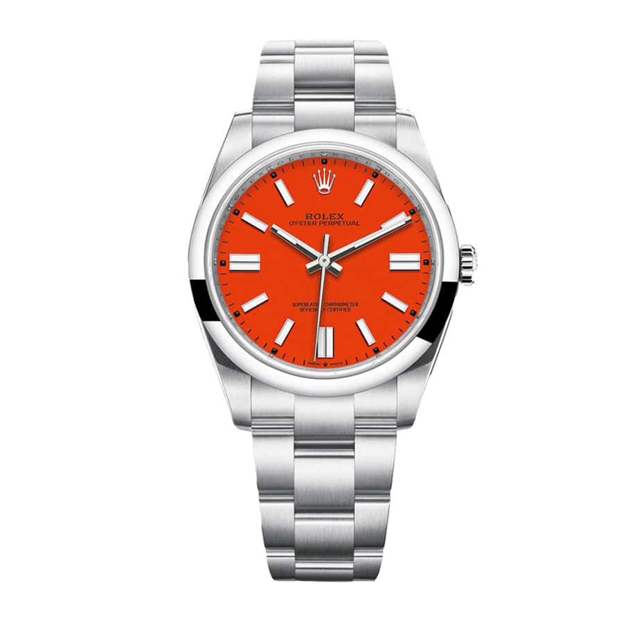 Red Dial Stainless Steel 39mm Men