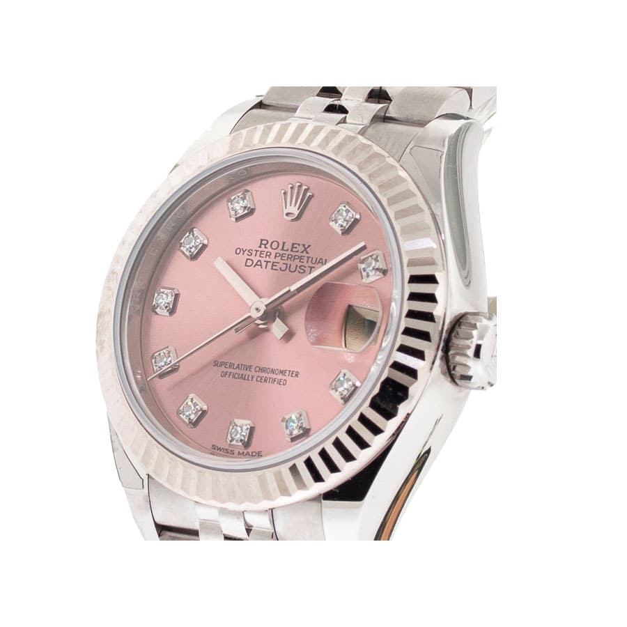 Pink Dial Stainless Steel 34mm Unisex