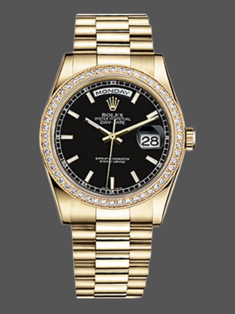 Black Dial Yellow Gold Date