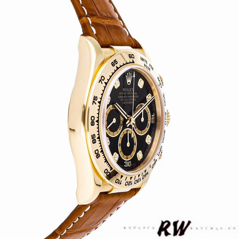 Black Diamond Dial Leather Strap Chronograph