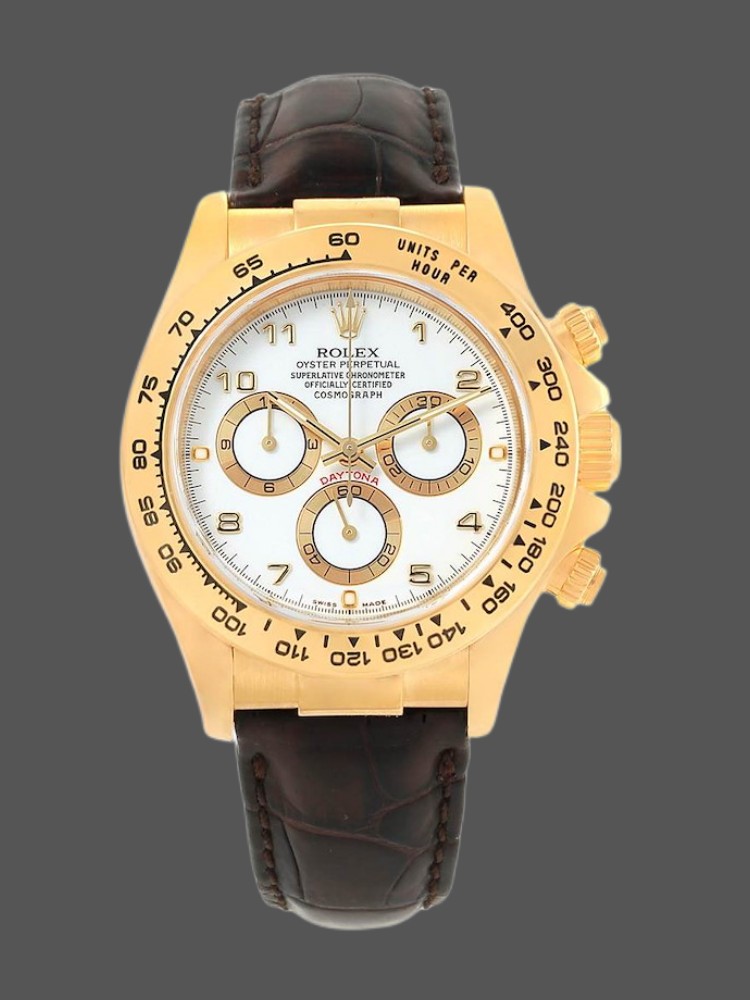 Yellow Gold White Dial Chronograph 40mm Mens