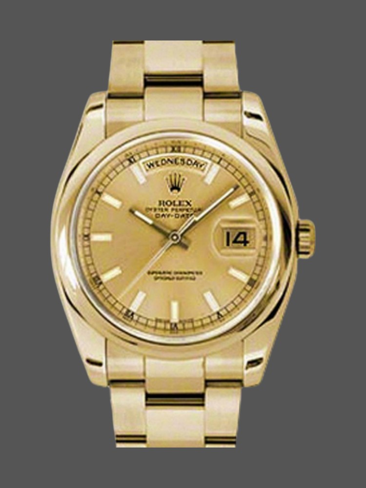 Champagne Dial Yellow Gold Date 36mm