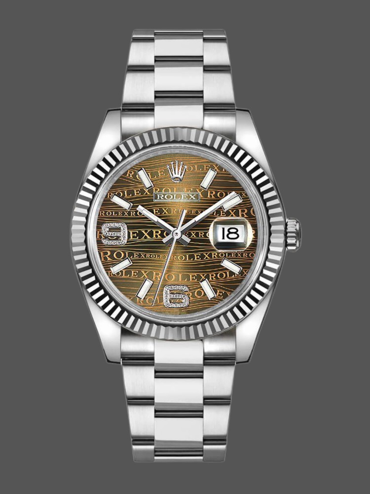 Bronze Waves Diamond Dial Date 36mm Unisex