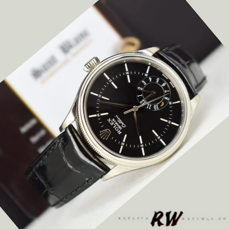 Black Dial White Gold Dual Time