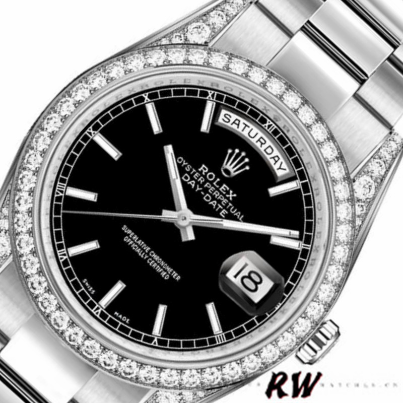 Diamond Bezel Black Index Dial
