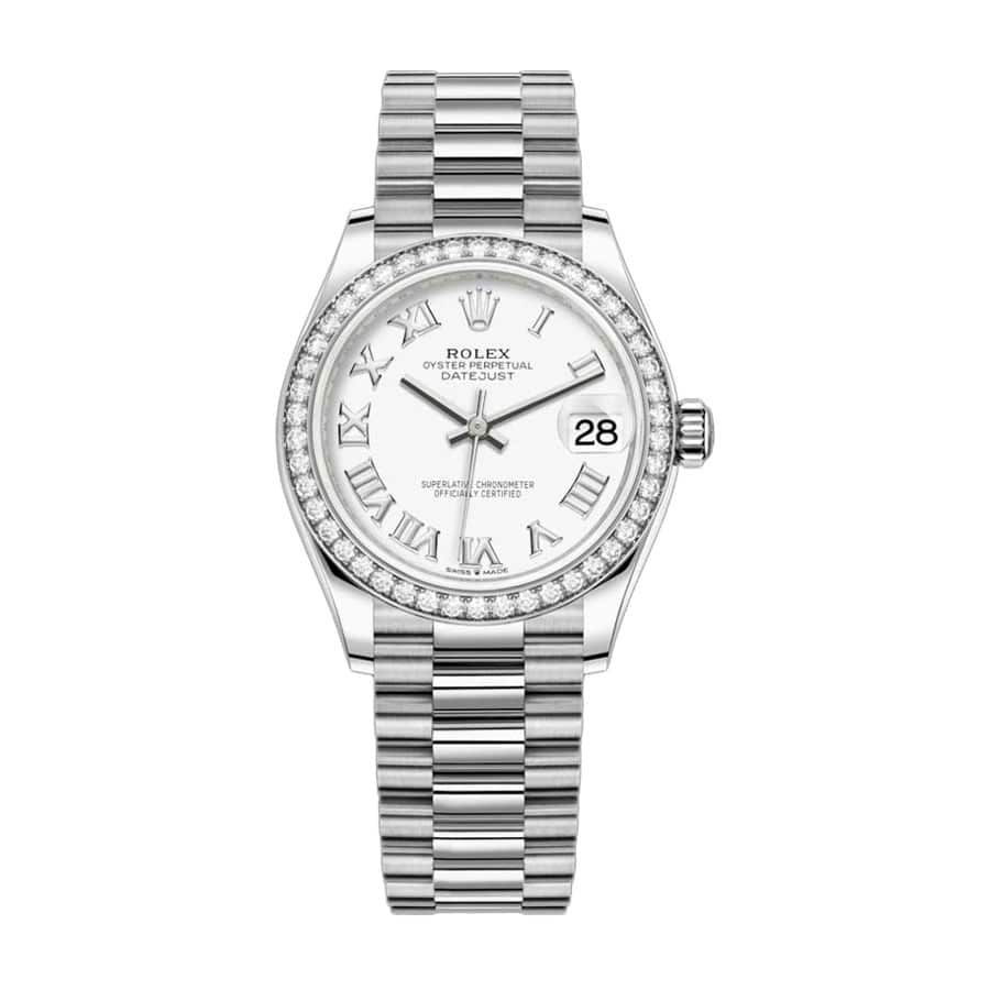 Diamond Bezel Diamond Dial Yellow Gold 28mm Lady