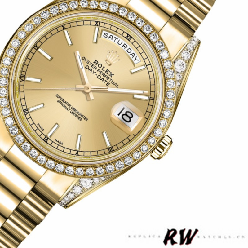 Diamond Bezel Champagne Index Dial