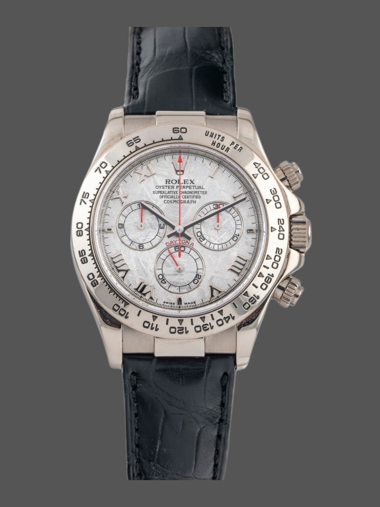 Meteorite Dial Leather Strap Chronograph 40mm Mens
