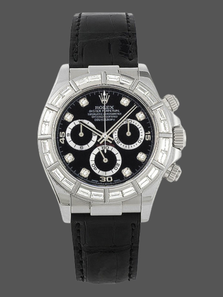 Black Diamond Dial White Gold 40mm Men