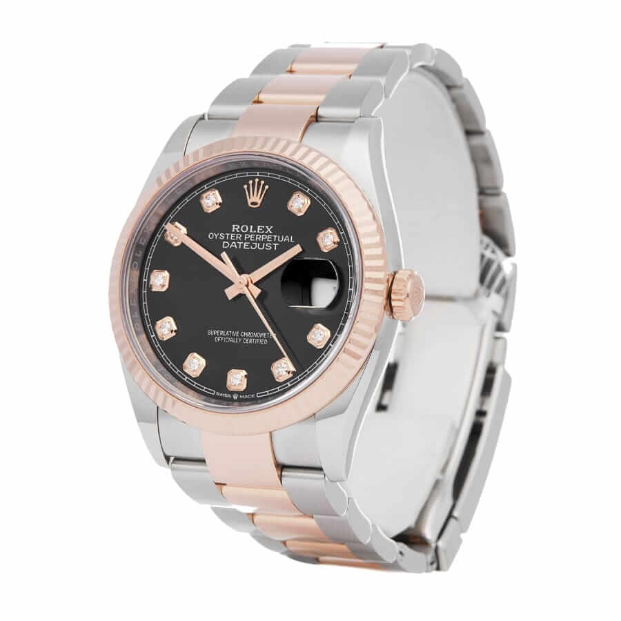 Black Diamond Dial Rose Gold 41mm Men
