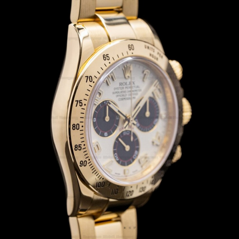 White Arabic Dial Yellow Gold Chronograph 40mm Mens