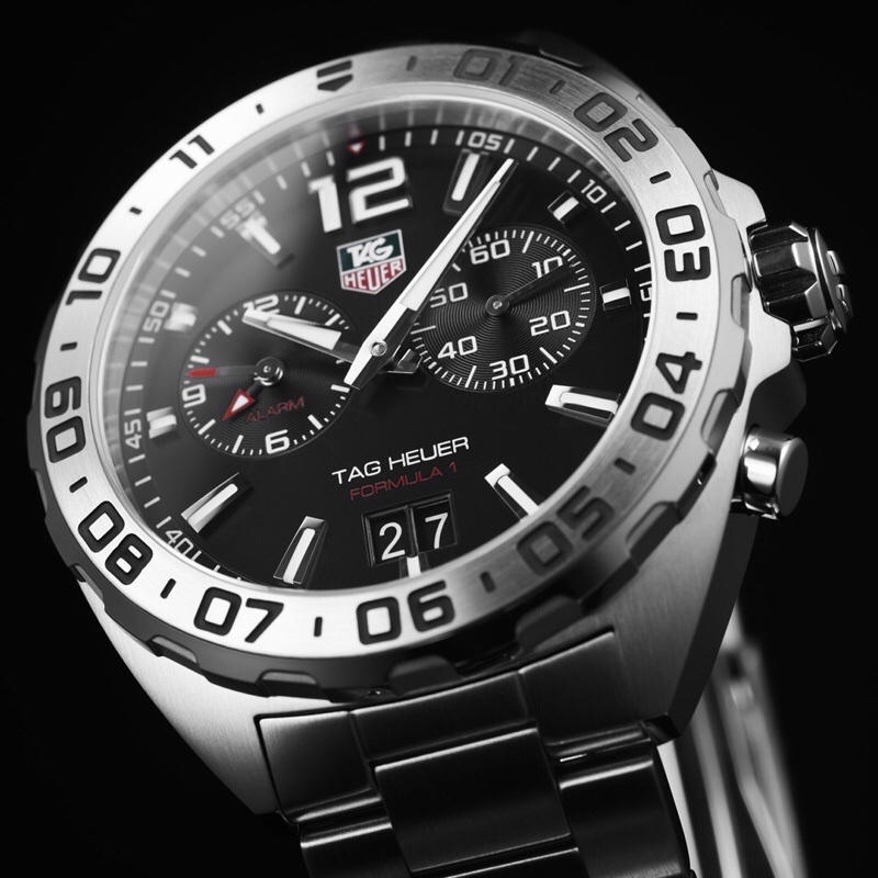 43mm Racing Chronograph Watch Alarm & GMT with Steel Bracelet