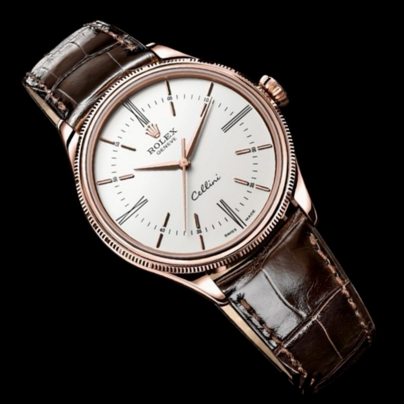 White Dial Brown Leather Strap
