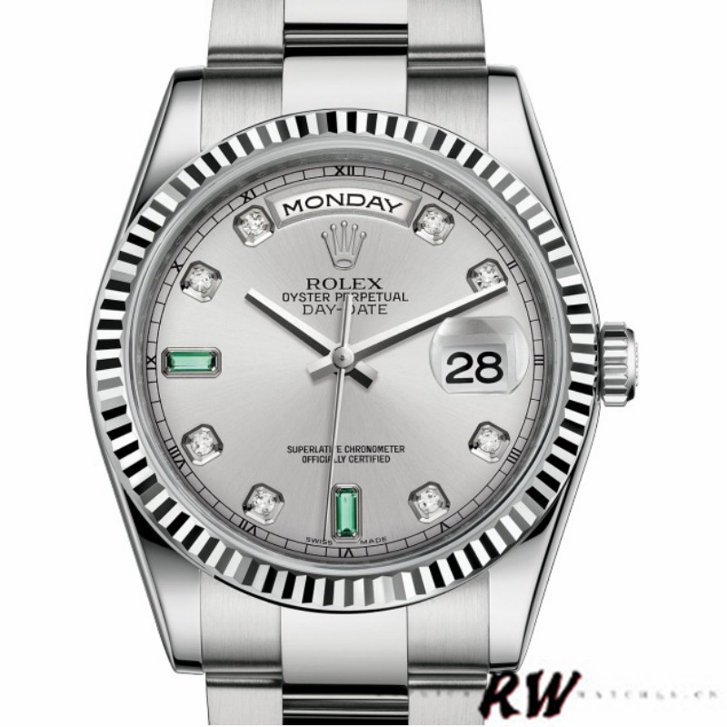 Rhodium Grey Dial White Gold Date