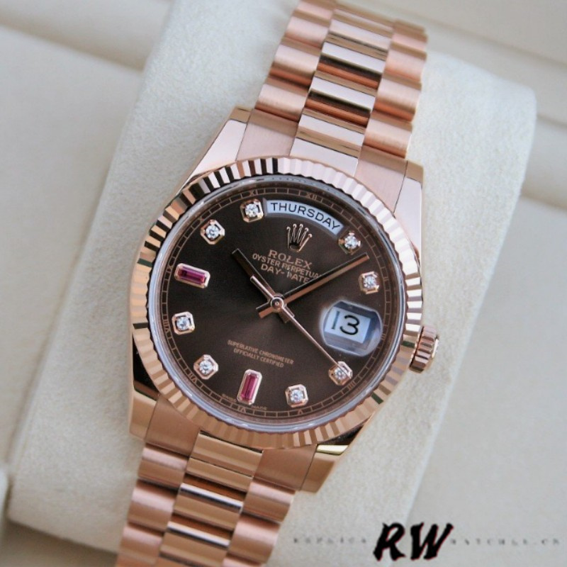 Rose Gold Chocolate Brown Dial Date