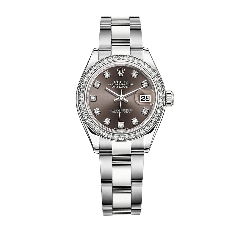 Dark Grey Diamond Dial Stainless Steel 41mm Men