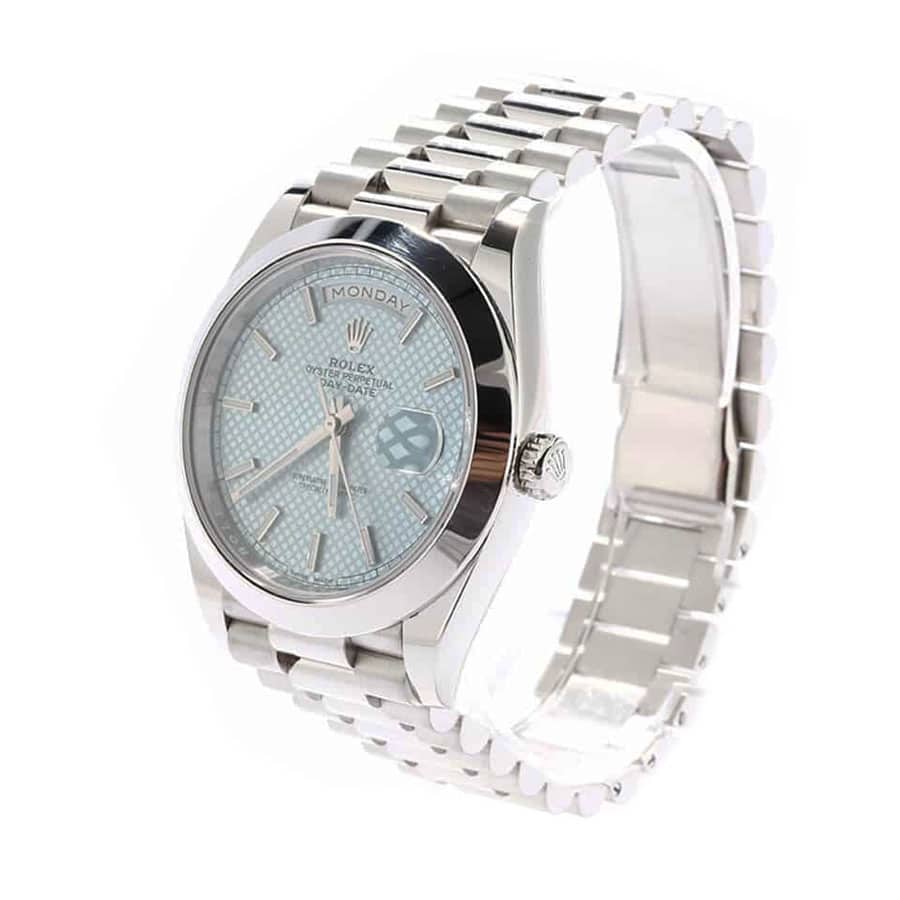 Ice Blue Baguette Dial Platinum 40mm Men