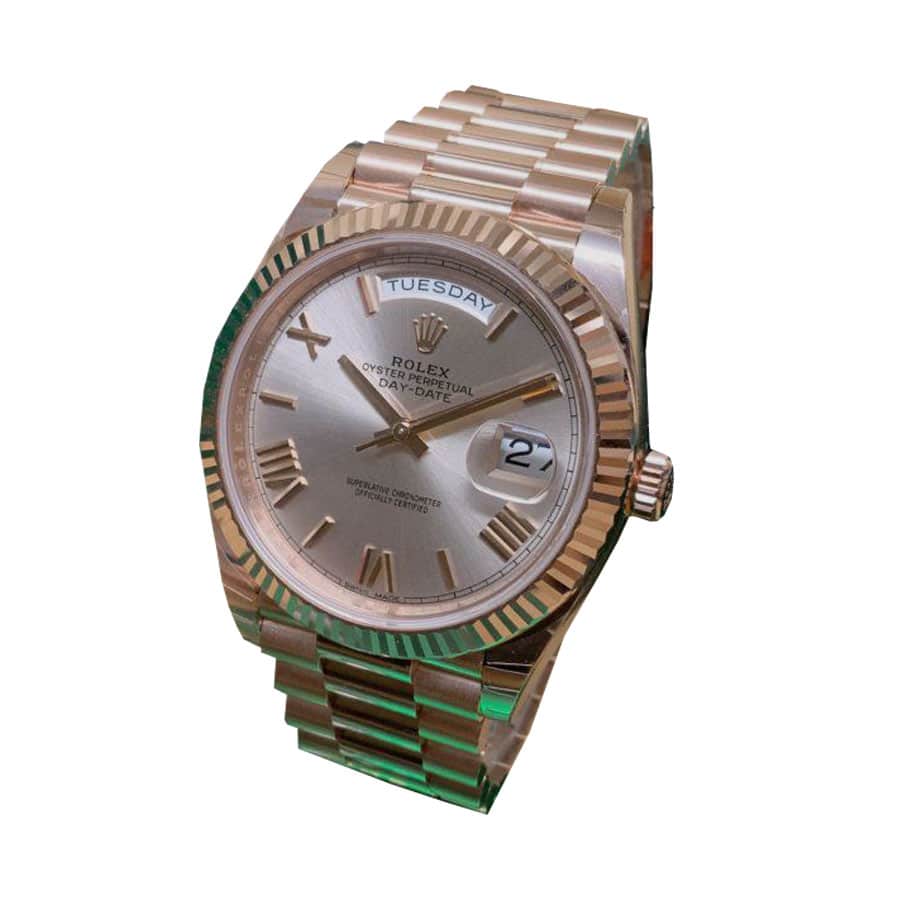 Rhodium Dial Rose Gold 40mm Men