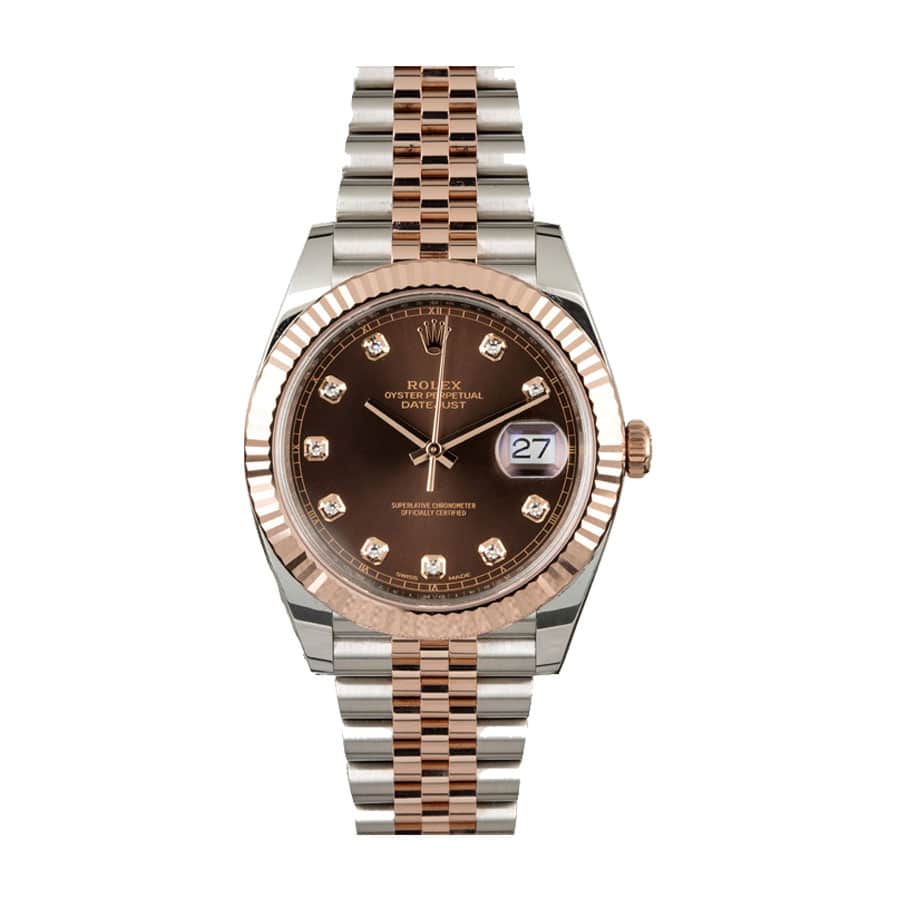 Chocolate Diamond Dial Rose Gold 41mm Men