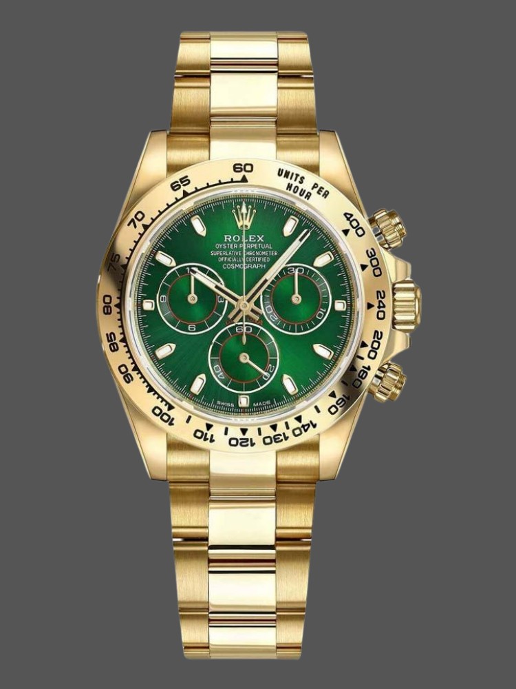 Green Index Dial Yellow Gold 40mm Men