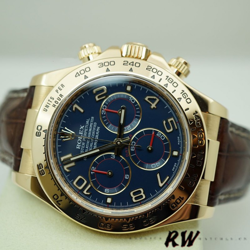 Yellow Gold Racing Chronograph Blue Dial 40mm Mens